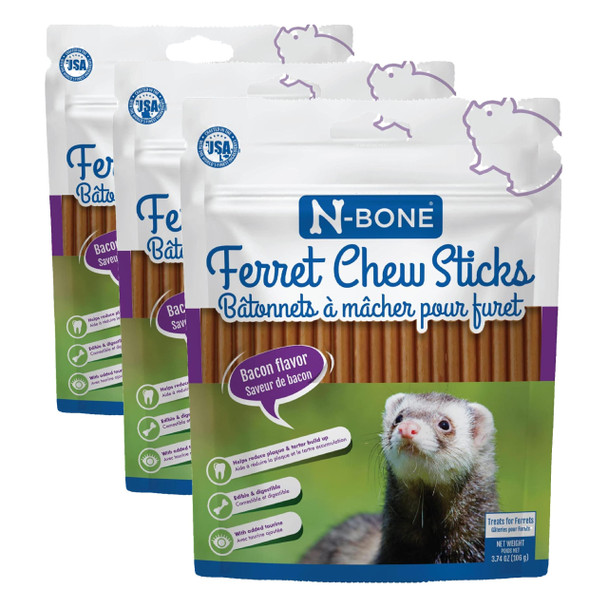 N-Bone Ferret Chew Sticks Salmon Flavor 1.87-Oz Bag