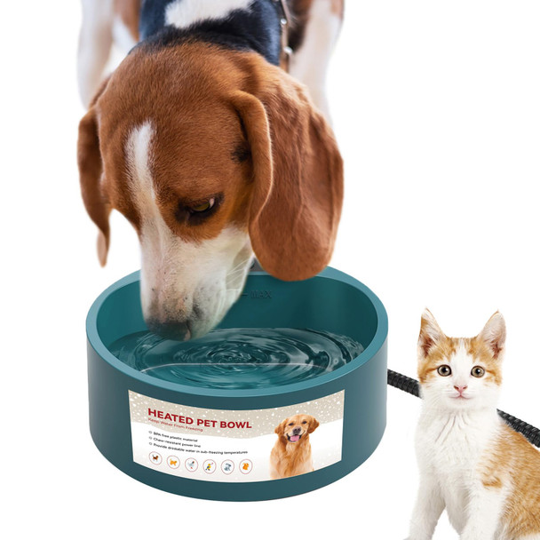 Namsan Small Heated Pet Bowl For Cats Rabbits Outdoor And Indoor 1 L Heated Water Bowl For Chicken Birds Ice Thermal-Bowl For Dog Cage Hanging Kennel Dish Self-Assembly