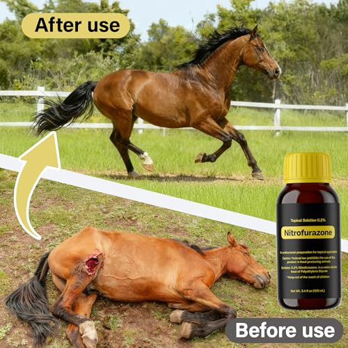 Natenatenight Treatment For Horses Nitrofurazone Natural Equine Wound Care100Ml