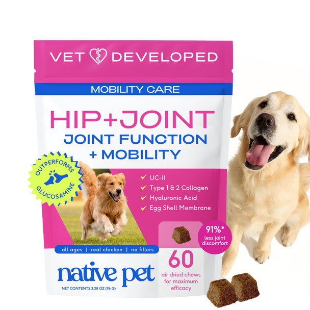 Native Pet Inflammatory Care - Pain Relief For Dogs - Green-Lipped Mussel Turmeric & Collagen For Dogs - Hip And Joint Supplement Supports Healthy Inflammatory Response & Joint Comfort - 30 Chews