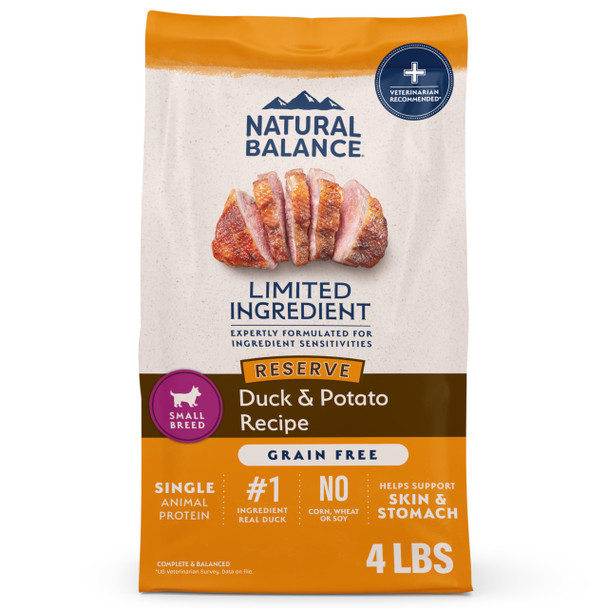 Natural Balance Limited Ingredient Small Breed Adult Grain- Dry Dog Food Chicken & Sweet Potato Recipe 4 Pound (Pack Of 1)