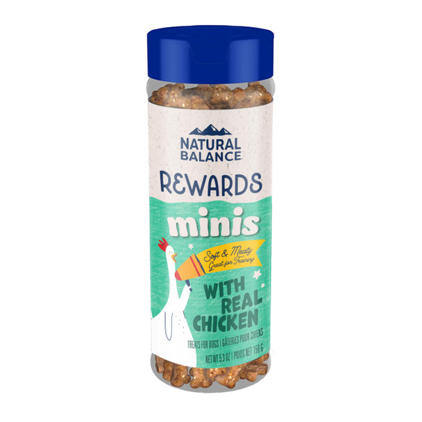 Natural Balance Limited Ingredient Mini-Rewards Chicken Grain- Training Treats For Dogs 5.3-Oz. Canister