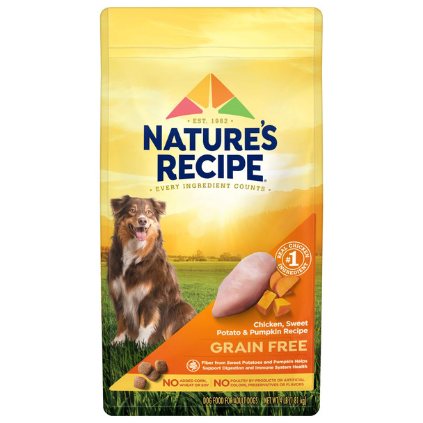 Nature'S Recipe Nature S Recipe Grain Chicken Sweet Potato & Pumpkin Recipe Dry Dog Food 4 Lb. Bag