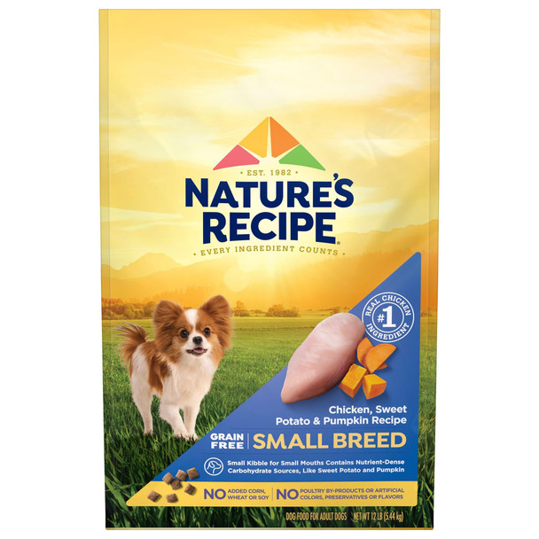 Nature'S Recipe Grain Small Breed Dry Dog Food Chicken Sweet Potato & Pumpkin Recipe 4 Lb. Bag