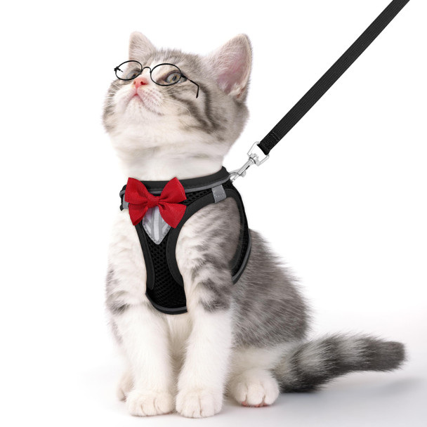 Ncmama Cat Vest Harness And Leash Set For Walking Escape Proof Adjustable Kitten Harness Breathable Mesh With Reflective Strips Harness For Kitty Puppy Bunny (Blue Xs)