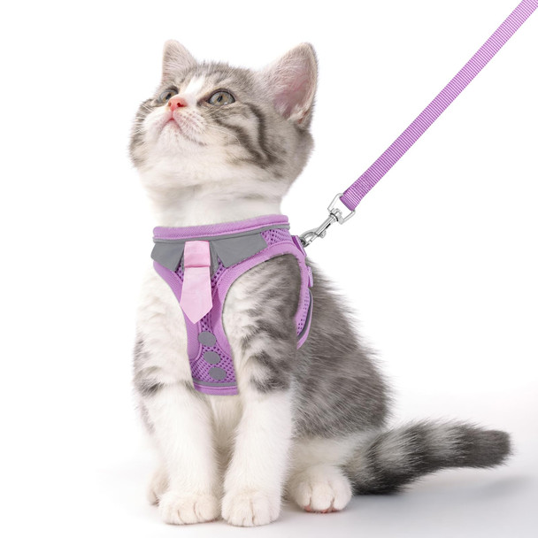 Ncmama Cat Harness And Leash Set For Walking Escape Proof Soft Adjustable Kitten Harness Breathable Mesh With Reflective Strips Harness For Kitty Puppy Bunny(BlackXs)