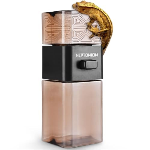 Neptonion Metered Dose 0.4 G/Press Reptile Calcium Powder Mixer Cricket Keeper Dispenser Feeder One-Click No-Mess Duster For Chameleon Gecko Lizard & Frog