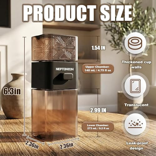 Neptonion Metered Dose 0.4 G/Press Reptile Calcium Powder Mixer Cricket Keeper Dispenser Feeder One-Click No-Mess Duster For Chameleon Gecko Lizard & Frog