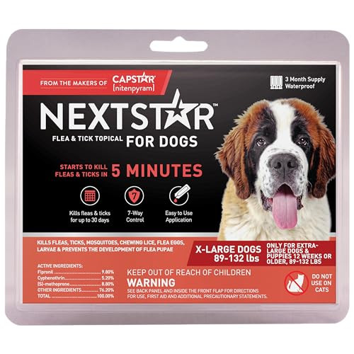 Nextstar Flea And Tick Prevention For Dogs Repellent Treatment And Control Fast Acting Waterproof Topical Drops For Small Medium And Large Dog And Puppies 3 Monthly Doses