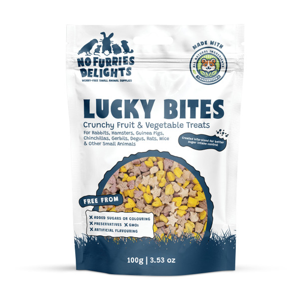 No Furries Delights Treats 100% All Natural Mini Bites For Rabbit Hamster Guinea Pig Chinchilla Pet Rat Mice Gerbil Bird Healthy Enrichment Bonding Rewarding Training Nature'S Bites Variety Pack 100G