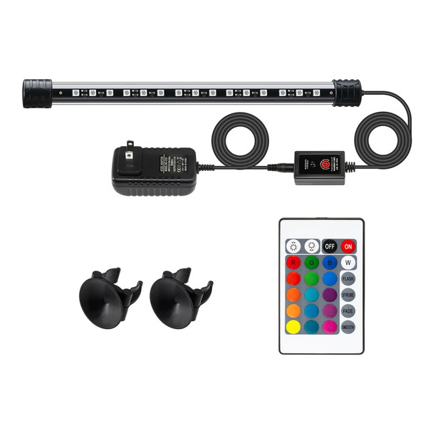 Novique Led Aquarium Light With Ip68 Waterproof And Memory Function Submersible Fish Tank Light With Remote And 16 Colors 7.5 Inches Brightness Adjustable Underwater Light Bar For Fish Tank Aquarium