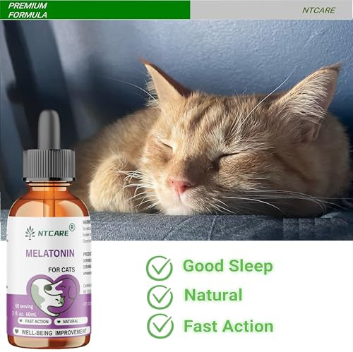 Ntcare Melatonin For Cats Natural Sleep Aid 60 Servings 2 Fl. Oz.
