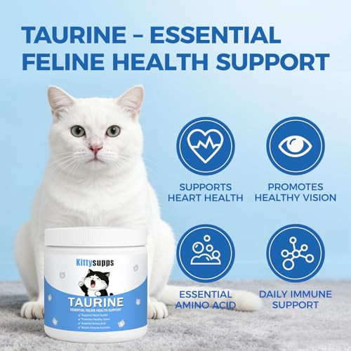 Nukupuns Kittysupps Taurine Powder For Cats Kitty Supps Taurine Supplement Grade Amino Acid Supplement For Heart Vision & Daily Wellness 200 Grams (1Pcs)