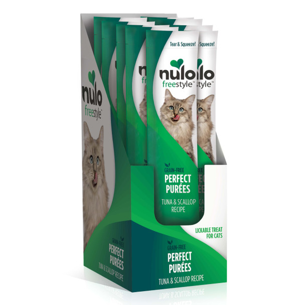 Nulo Style Grain- Perfect Purees Premium Wet Cat Treats Squeezable Meal Topper For Felines High Moisture Content To Support Hydration 0.5 Ounces In Each Lickable Wet Cat Treat Pouch