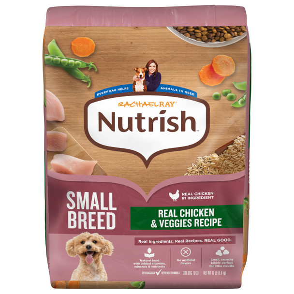 Nutrish Rachael Ray Dry Dog Food Small Breed Real Chicken & Veggies Recipe 13 Lb. Bag