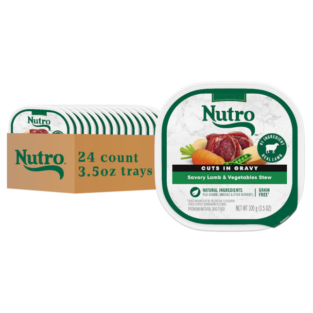 Nutro Natural Choice Cuts In Gravy Wet Dog Food Grain Dog Food Wet Recipes Beef Lamb Chicken And Turkey Variety Pack 3.5 Oz. Trays (36 Count)