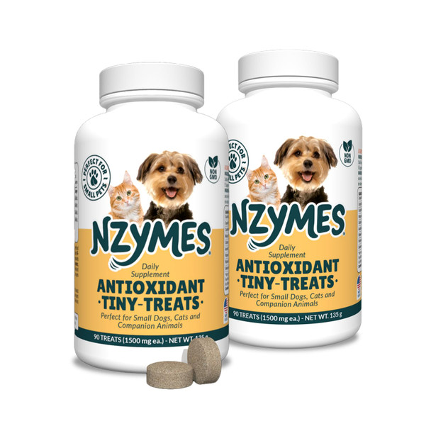 Nzymes Antioxidant Treats - For Dogs Joints Hips Paralysis Skin Coat Hair Loss Aging Digestion Neurological Seizures - 60 Treats - Made In The Usa