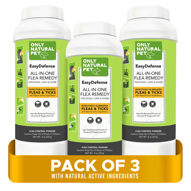 Only Natural Pet Easydefense Powder For Dogs & Cats - Natural Protection For Home Furniture Carpets Bedding & Outdoor Areas - Safe For Pets & Family - 8 Oz