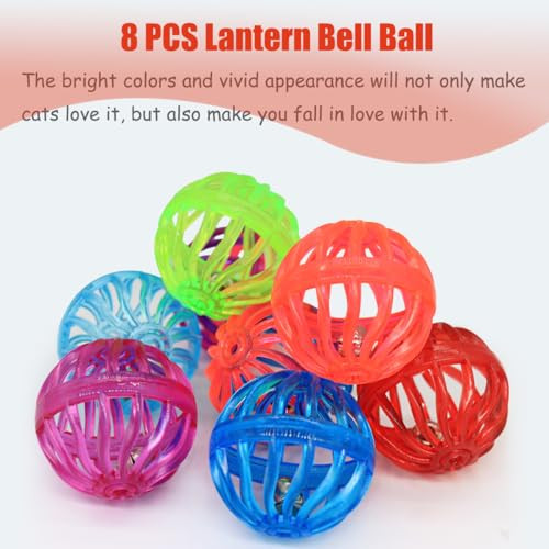 Oodosi Cat Jingle Balls Toys 24 Pcs Bell Balls Cat Toys Lightweight Interactive Assorted Colors Ball Toy For Kitten Training And Play