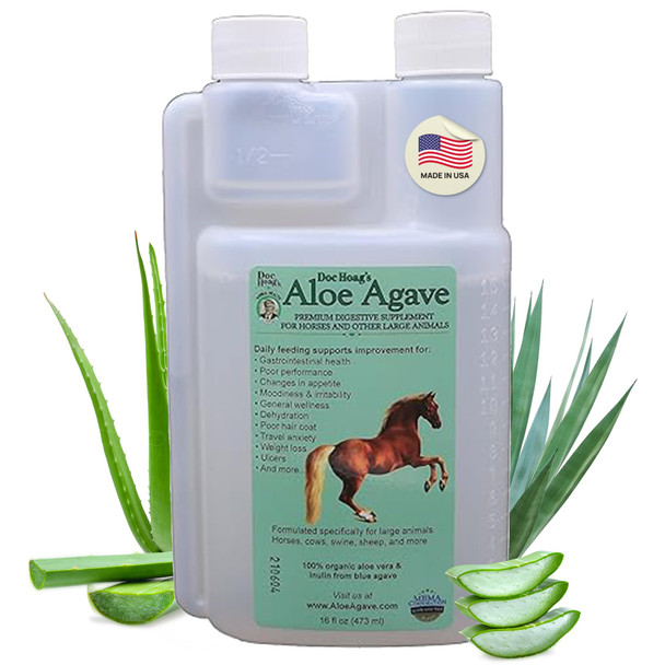 Doc Hoag S Aloe Vera+Agave Premium Horse Supplement Made In Usa Original Udder Balm Natural Gastric Support For Horses & Large Animals Stress Relief & Ulcer Care 128 Fl Oz.