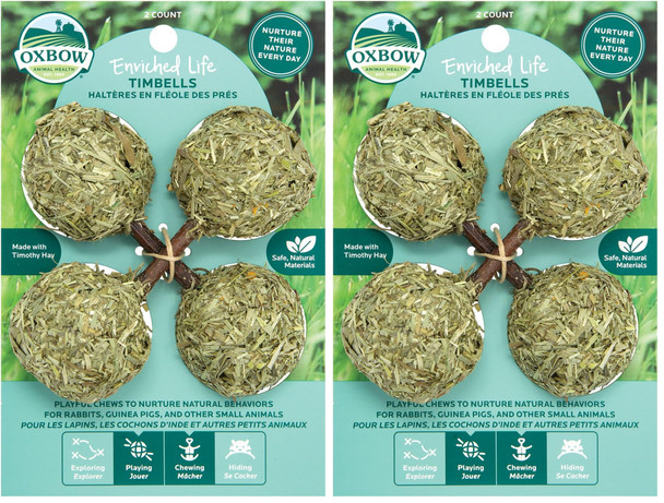 Oxbow Enriched Life Timbells Rabbit Toys Guinea Pig Toys Enrichment For Bunny Guinea Pig Hamster Rabbit Chinchilla Timothy Hay Chinchilla Cage Accessories Small Pet Accessories For Cage