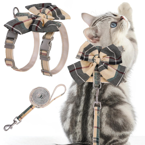 Pawchie Cat Harness And Leash Set With Bow KnotCats Escape Proof-Adjustable Daisy Floral Kitten Harness Soft Outdoor Walking Travel Pet HarnessPuppy Harness For Girl Cats Bunny Rabbit Small DogPink