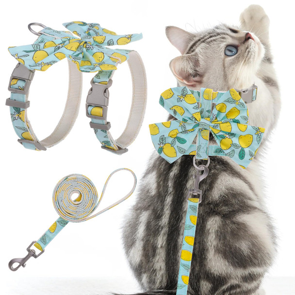 Pawchie Cat Harness And Leash Set With Bow KnotCats Escape Proof-Adjustable Daisy Floral Kitten Harness Soft Outdoor Walking Travel Pet HarnessPuppy Harness For Girl Cats Bunny Rabbit Small DogPink