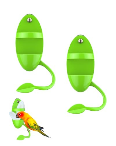 Pawfly 2 Pcs Bird Cuttlebone Holder Cuttlefish Bone Parrot Feeding Rack Hanging Bird Feeder With Perch Plastic Holder For Fruits Vegetables Treats Feeding Rack For Cockatiels