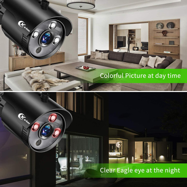 XVIM 8CH 1080P Home Security Camera System, H.264+1080P Indoor Outdoor CCTV Cameras, 4PCS Wired Outdoor Surveillance Cameras, 1TB Hard Drive, Night Vision, Remote Access, Smart Playback, Waterproof