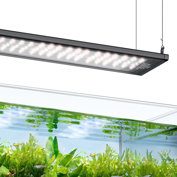 Pawfly Aquarium Light For Plants 27 W Fish Tank Light Full Spectrum Aquarium Lights 24/7 Led Aquarium Light For Fish Tank With Timer & Adjustable Brightness Fishes Lamp For 16"-22" Tanks