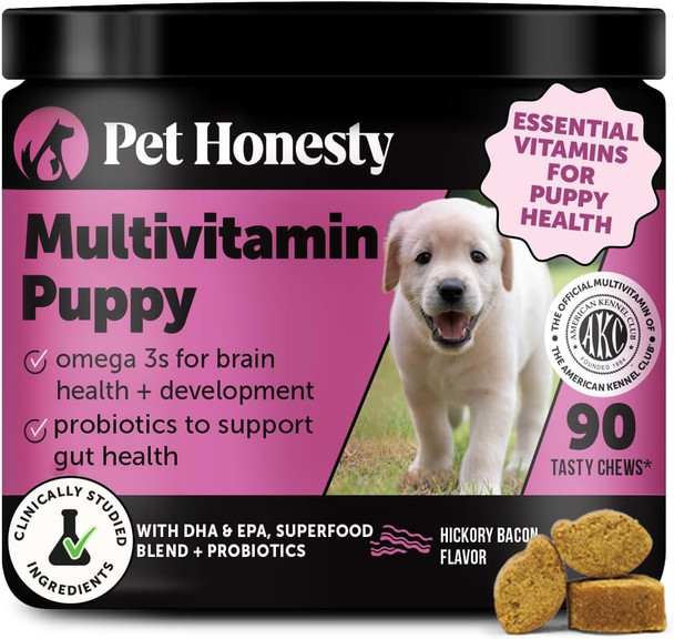 Pet Honesty 10-In-1 Dog Multivitamin Supplement With Glucosamine & Probiotics - Hip & Joint Support Digestive Health Immune Support Heart & Skin - All-In-One Daily Vitamins & Omega-3S For Dogs (Chicken 90 Ct)