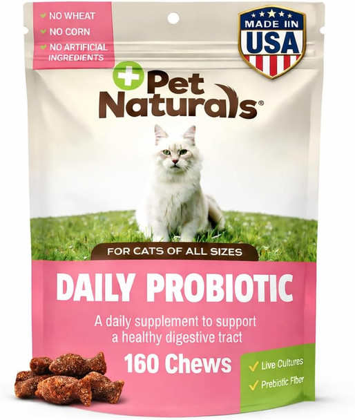 Pet Naturals Probiotic For Cats 30 Soft Chews Daily Cat Digestive Support & Gut Health Supplement Cat Probiotic Treats With N-Acetyl Glucosamine & Enzymes For Immune & Stool Balance All Breeds