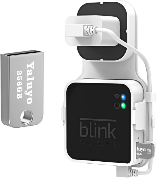 256GB USB Flash Drive and Blink Sync Module 2 Mount, Save Space and Easy Mount Bracket for Blink Outdoor Indoor Security Camera (Blink Sync Module 2 is NOT Included)