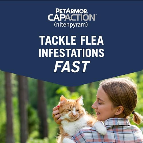 Petarmor Capaction (Nitenpyram) Oral Flea Treatment For Cats Cat Flea Treatment Pill Fast Acting Tablets Start Killing In 30 Minutes 2-25 Lbs 6 Doses