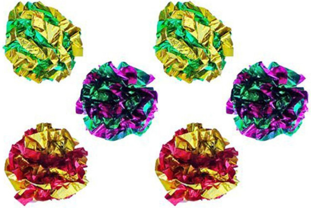 Petfavorites Original Mylar Crinkle Balls Cat Toys - 12 Pack