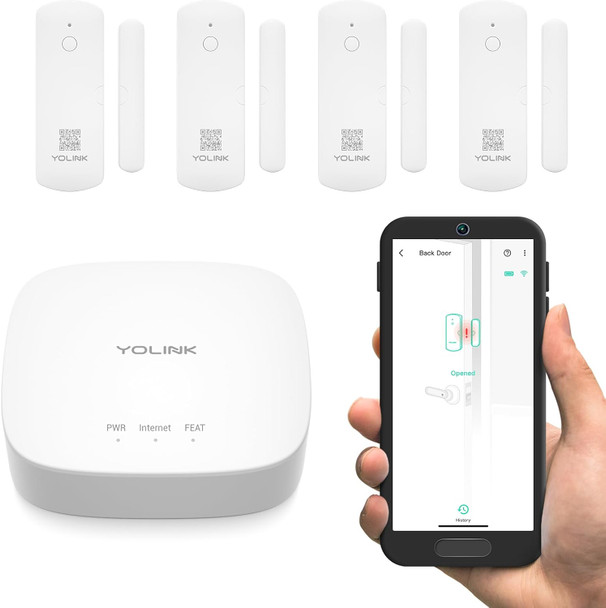 YoLink LoRa Smart Door Sensor Starter Kit: - 1/4 Mile Open-Air Range, Door Left-Open Reminders,5 Years Battery Life, SMS/Text, Email & App Alerts, Alexa, IFTTT, Home Assistant YoLink LoRa Smart Door Sensor Starter Kit: - 1/4 Mile Open-Air Range, Door Left-Open Reminders,5 Years Battery Life, SMS/Text, Email & App Alerts, Alexa, IFTTT, Home Assistant