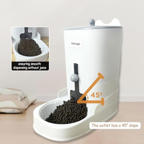 Gravity Cat Feeder By Petmagic Is A 3.6L Large-Capacity Cat Food And Water Bowl Set. This Two-Piece Set Is Suitable For Pet Feeding Including Small And Medium-Sized Dogs Kittens.