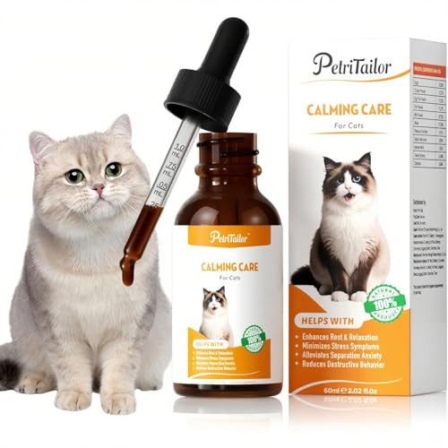Petritailor Cat Calming Drops Natural Anxiety & Stress Relief For Cats Sleep Aid Travel & Grooming Support Helps With Aggression Loud Noises & Night Restlessness Safe Herbal Formula