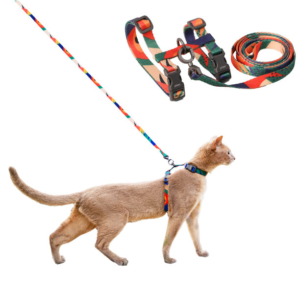 Pidan Cat Harness & Leash Set Cats Escape Proof Adjustable Kitten Harness For Large Small Cats Lightweight Soft Walking Travel Petsafe Harness GreyNeck Girth 7.8'' 12.2'' Chest Girth 10.2'' 16.9''