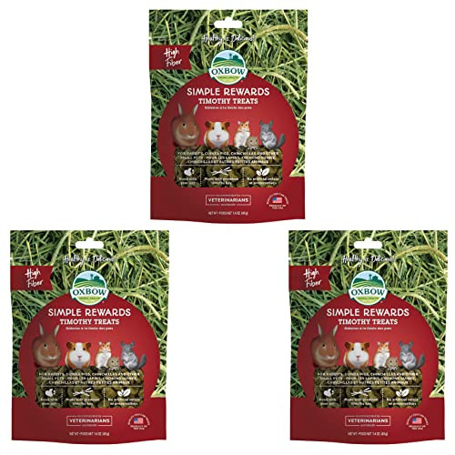 Piuess Oxbow (3 Pack) Simple Rewards Treats - Small Animals Timothy 1.4 Oz