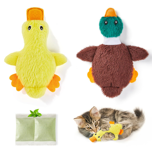 Potaroma Cat Toys Catnip Crinkly Sound 2 Pcs Mess- Stuffless Kitten Toy Durable Feline Bite Interactive Kicker Toys For Cat Indoor Exercise 6.5 Inches