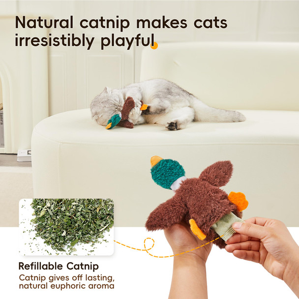 Potaroma Cat Toys Catnip Crinkly Sound 2 Pcs Mess- Stuffless Kitten Toy Durable Feline Bite Interactive Kicker Toys For Cat Indoor Exercise 6.5 Inches