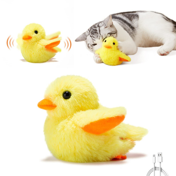 Potaroma Cat Toys Rechargeable Flapping Bird Sparrow Lifelike Chirp Tweet Touch Activated Kitten Toy Interactive Cat Exercise Toys For All Breeds Cat Kicker Catnip Toys 4.0 Inches