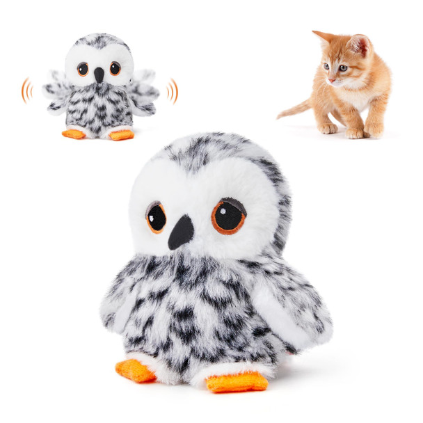 Potaroma Cat Toys Flapping Bird (No Flying) Lifelike Sandpiper Chirp Tweet Rechargeable Touch Activated Kitten Toy Interactive Cat Exercise Toys For All Breeds Cat Kicker Catnip Toys 4.0"