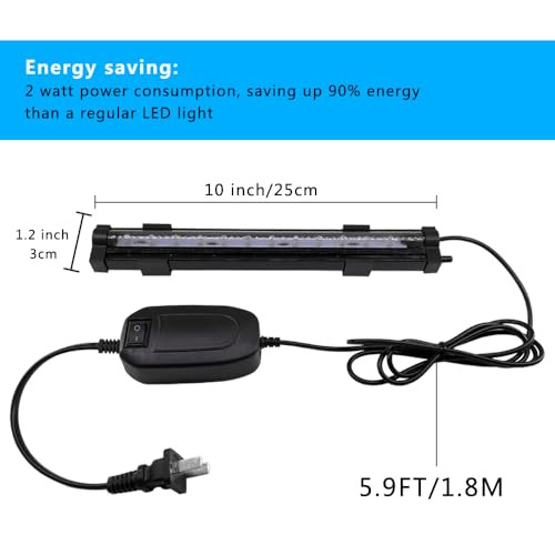 Pulaco 2W Aquarium Fish Tank Air Stone With Automatic Color Changing Led Light (Length -10" For Small Fish Tank) For Aquarium Air Pump