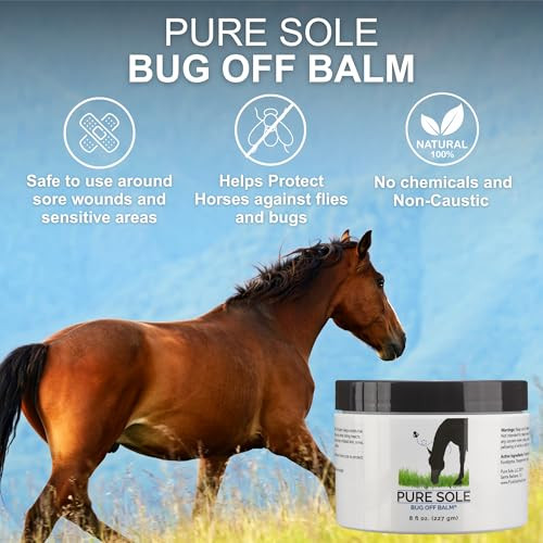Bug Balm For Horses Pure Sole Bug Off Balm Helps Protect Ponies Cows Donkeys & Other Farm Animals Sweet Itch Belly Balm Ointment Safe For Face Ears Eyes And Wounds 8 Oz.