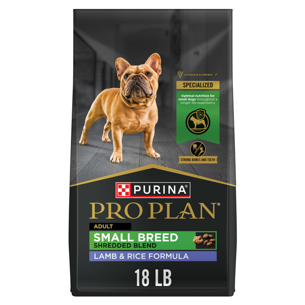 Purina Pro Plan Small Breed High Protein Dog Food Dry Shredded Blend Lamb And Rice Formula - 6 Lb. Bag