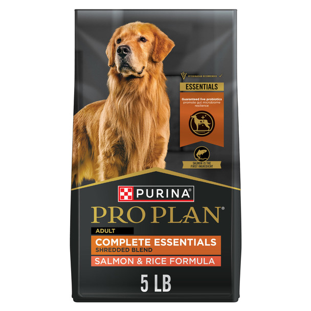 Purina Pro Plan Complete Essentials Shredded Blend Salmon And Rice Dog Food Dry Formula With Probiotics For Dogs - 33 Lb. Bag