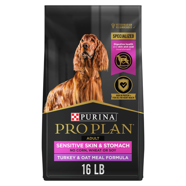 Purina Pro Plan Sensitive Skin And Stomach Dry Dog Food Turkey And Oat Meal - 4 Lb. Bag