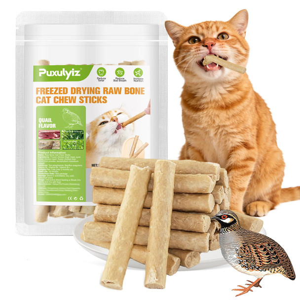 Puxulyiz Zed Dried Cat Chew Sticks Cat Dental Treats For Freshens Breath And Controls Tartar Feline Teething Sticks